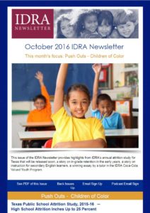 October 2016 IDRA Newsletter – Push Outs – Children of Color
