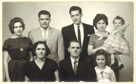 Young Cuca with her family