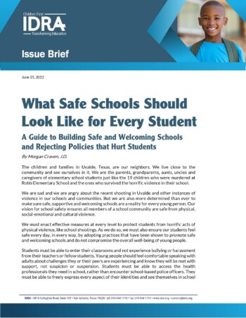 What Safe Schools Should Look Like for Every Student – A Guide to Building Safe and Welcoming Schools and Rejecting Policies that Hurt Students