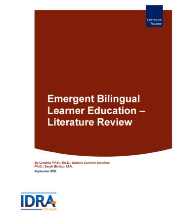Emergent Bilingual Learner Education – Literature Review IDRA_Page_01