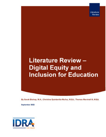 Literature Review –Digital Equity and Inclusion for Education IDRA 2022_Page_01