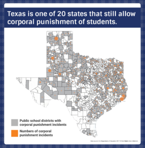 Corporal punishment Texas graphic 2024